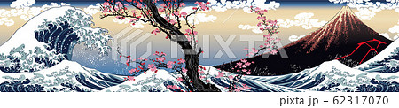 神奈川沖浪裏＆凱風快晴　桜バージョン 62317070