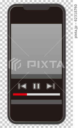 Smartphone video playback screen Smartphone video playback screen 62318760