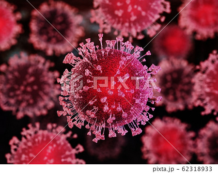 Coronavirus 2019-nCov is a new coronavirus mutation, an outbreak of influenza in China and around the world, coronavirus influenza as a new type of influenza strain, pandemic. Virus electron microscop 62318933