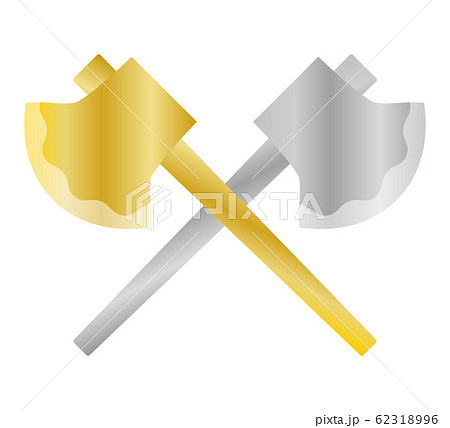 Gold Ax Silver Ax Stock Illustration
