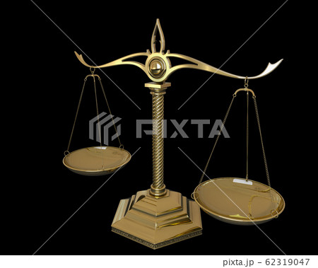 Gold scales of justice. 3D render 62319047
