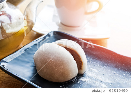 Traditional Japanese dessert Mochi on the plate 62319490
