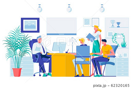 Employees Reporting Project Results to Boss Chief 62320165