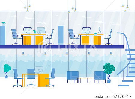 Two Level Office Interior Modern Business Center 62320218
