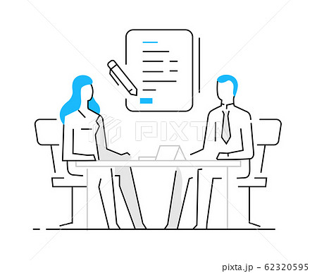 Woman signing a contract. work on a startup 62320595