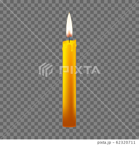 Realistic candle on dark back. Vector illustration 62320711