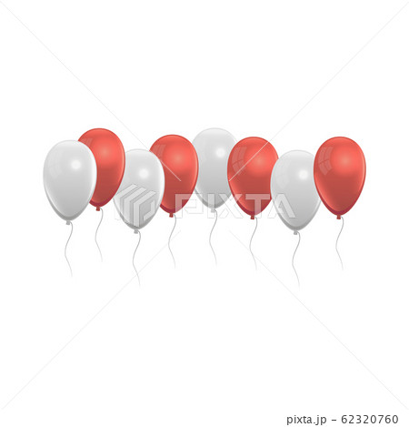 Realistic balloons set red and white, grey colors Realistic balloons set red and white, grey colors 62320760