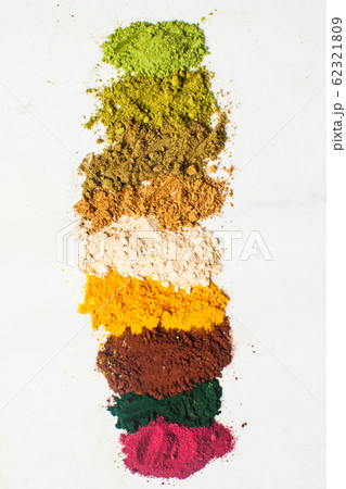 Various dietary supplements scattered on the table 62321809