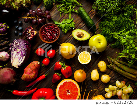 Set of healthy organic vegetables and fruits Set of healthy organic vegetables and fruits 62322726