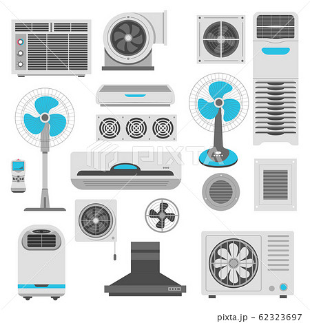 Air Conditioner And Ventilator Units Set In のイラスト素材