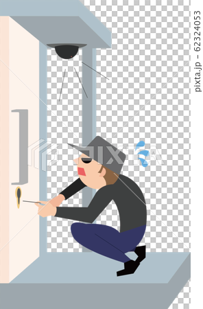 Picking Thief Security Camera Notice Pattern 3 Stock Illustration