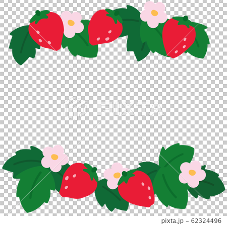 手描き　いちごのフレーム 62324496