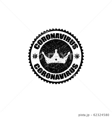 coronavirus icon and round distressed stamp seal with Coronavirus text. Coronavirus icon, 2019-nCov novel coronavirus concept resposible for asian flu outbreak and coronaviruses influenza as dangerous 62324580