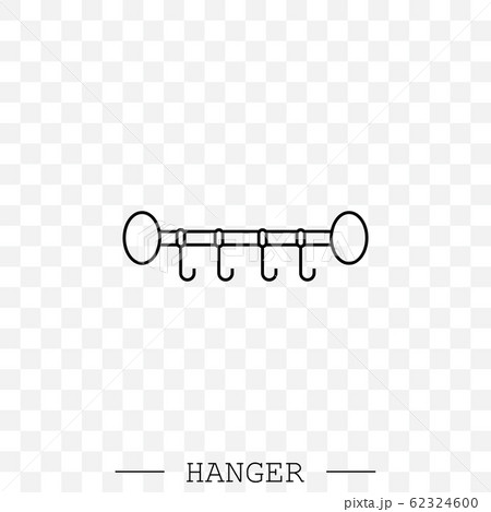 clothes hanger linear, line icon vector. icon of hanger for clothes. Hanger with hooks. Hanger for towels and hats 62324600