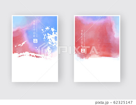 Set of cards with watercolor blots. 62325147