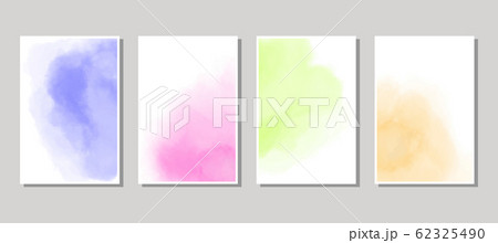 Set of cards with watercolor blots. 62325490