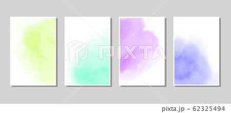 Set of cards with watercolor blots. 62325494