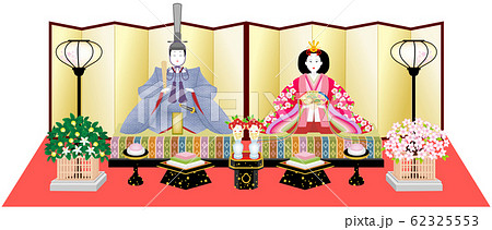 雛人形　雛祭り　白背景 62325553