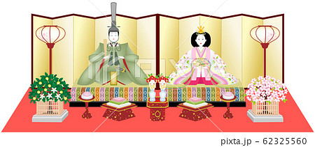 雛人形　雛祭り　白背景 62325560