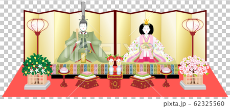 雛人形　雛祭り　白背景 62325560