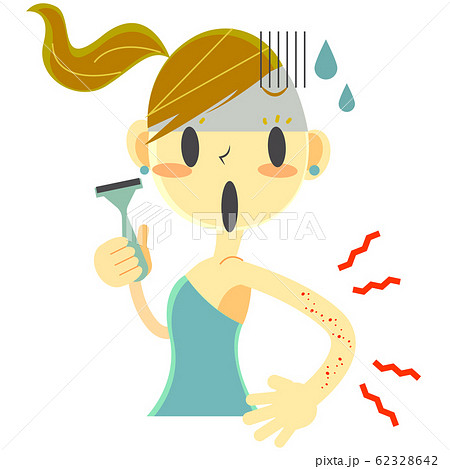 女の子　ムダ毛　自己処理　トラブル 62328642