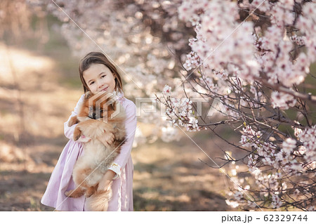 Girl with dog pikines 62329744