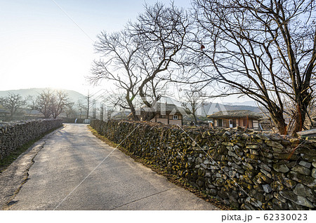 風景 韓国の風景 田舎の写真素材