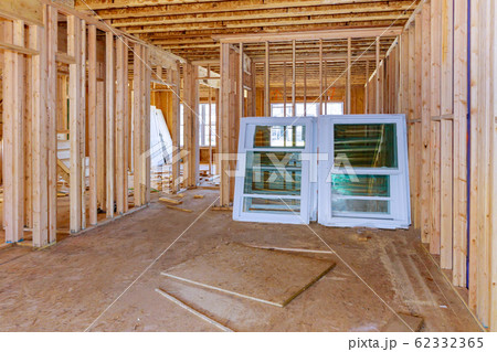 Interior view of a house under construction 62332365