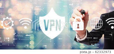 VPN concept with businessman 62332973