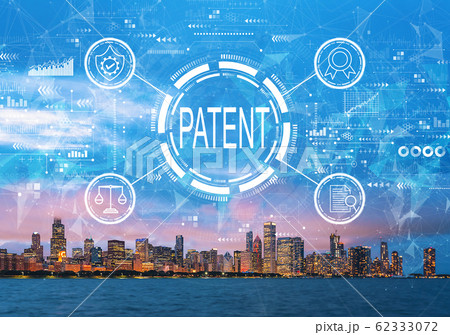 Patent concept with downtown Chicago 62333072