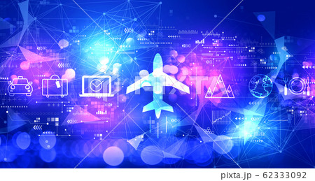 Flight Ticket Booking Concept With Technology のイラスト素材
