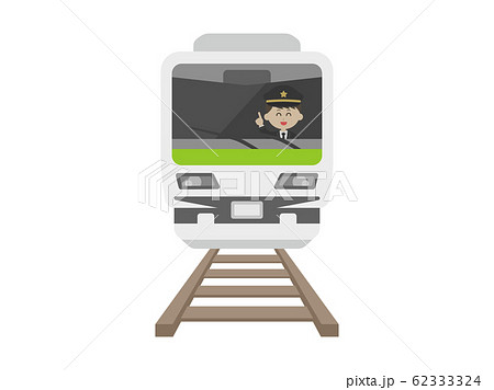 線路を走る電車のイラストのイラスト素材 線路を走る電車のイラストのイラスト素材