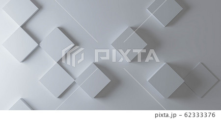 abstract white modern architecture background with white cubes 3d render illustration 62333376