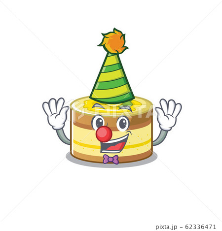 Funny Clown lemon cake cartoon character mascot design 62336471