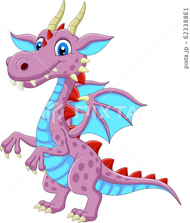 Cartoon happy dragon on white background Cartoon happy dragon on white background 62338861