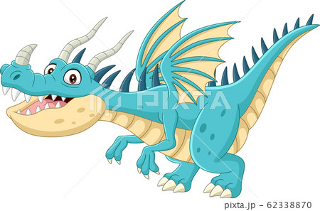 Cartoon dragon on white background Cartoon dragon on white background 62338870
