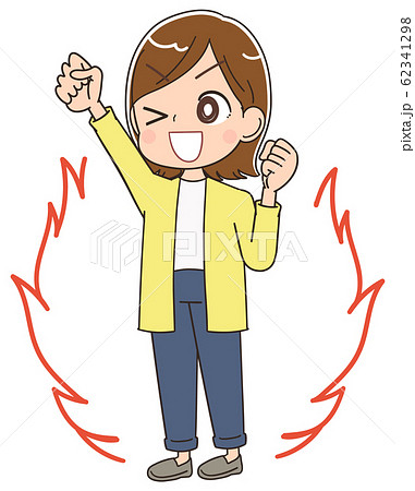 女性 マンガ アニメ 主婦 イラスト かわいい カジュアルのイラスト素材