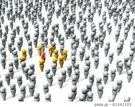 群集に紛れる対象者を表すアブストラクト 62342101