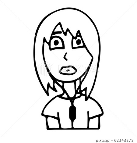 Cute Cartoon Girl Listening To Music On Earphones のイラスト素材