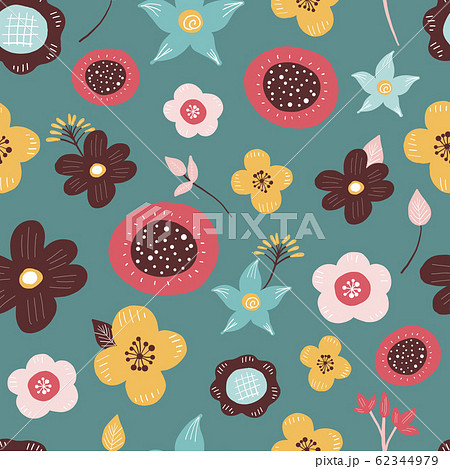 花のシームレスパターン 背景素材のイラスト素材 花のシームレスパターン 背景素材のイラスト素材