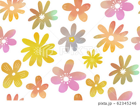花のシームレスパターン　背景素材 62345246