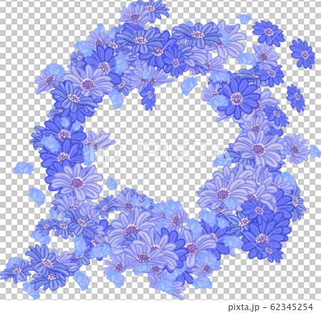 青い花のフレームのイラスト素材