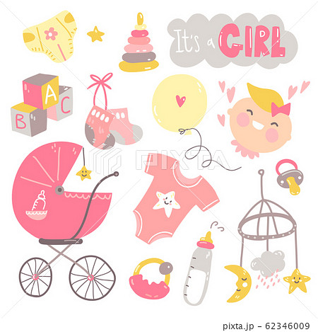 It's a girl doodle set. Pink and yellow baby care, feeding, clothing, toys, health care stuff, accessories. It's a girl doodle set. Pink and yellow baby care, feeding, clothing, toys, health care stuff, accessories. 62346009