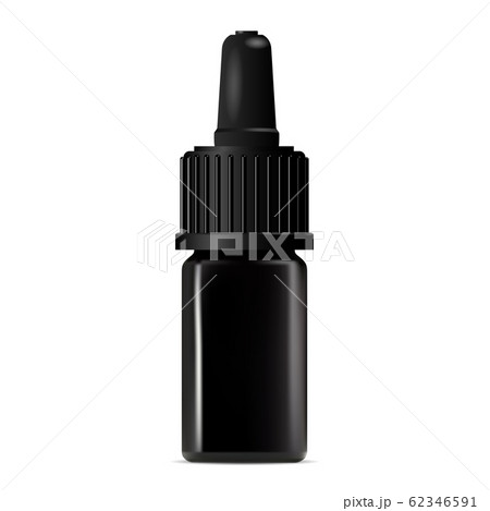 Black glass dropper bottle. Luxury eyedropper vial 62346591