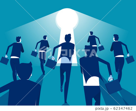 Colleagues running to key success. Concept Colleagues running to key success. Concept 62347462