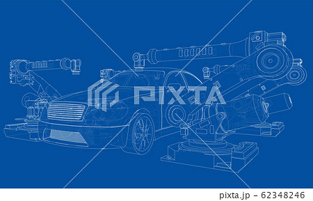 Assembly of motor vehicle. Vector Assembly of motor vehicle. Vector 62348246