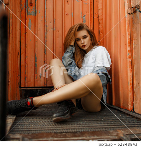 Stylish pretty hot girl in fashionable clothes Stylish pretty hot girl in fashionable clothes 62348843