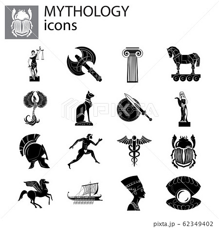 Mythology set vector black on white background 62349402