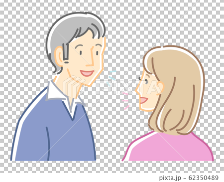 男女二人のイラスト（会話）カラー 62350489