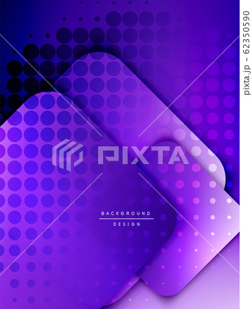 Rounded squares shapes composition geometric abstract background. 3D shadow effects and fluid gradients. Modern overlapping forms. 62350590